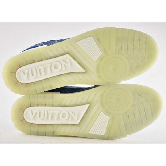 Louis Vuitton Blue Denim Monogram LV Logo Low Top Trainer Sneaker UK 9 US 10 11 - Picture 13 of 13